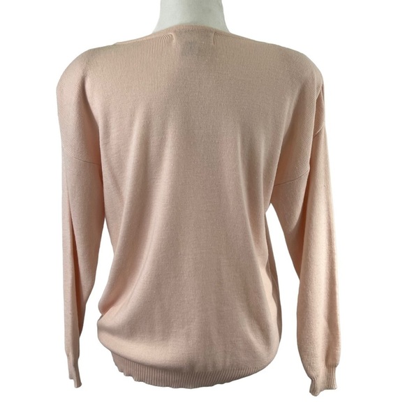 Donna Toran Vintage Lambs Wool Blend 3D Pink Patchwork Granny Sweater SZ Small - Picture 10 of 14